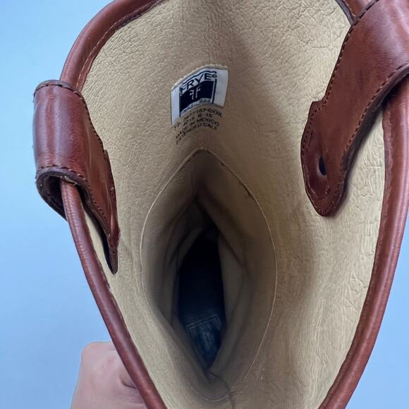 Frye Cox Knee High Leather Boots Cognac Brown Tall Equestrian - Picture 6 of 10